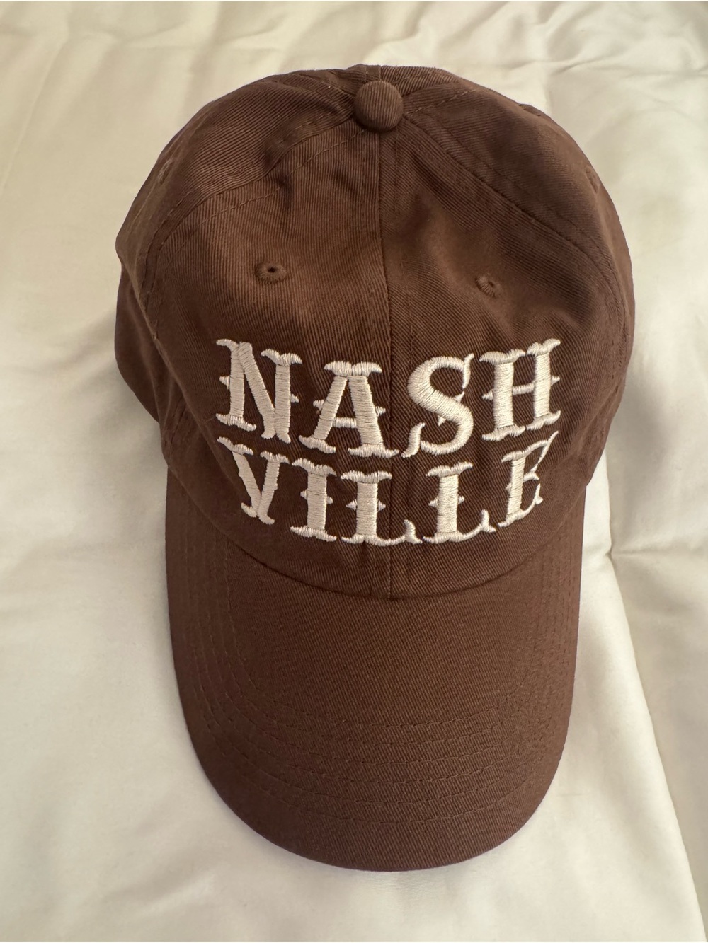 NASHVILLE Embroidered Brown Baseball Cap